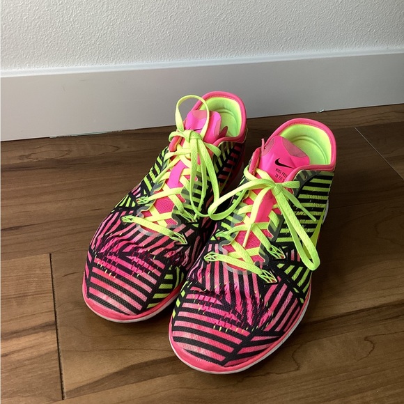 Nike Free 5.0 TR Fit 5 Print Pink Pow/Black/Volt Size 10.5W - Picture 1 of 4